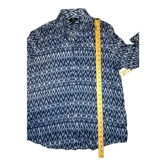 Club Room Mens Blue Breeze Linen Button Down, Large - Picture 6 of 6